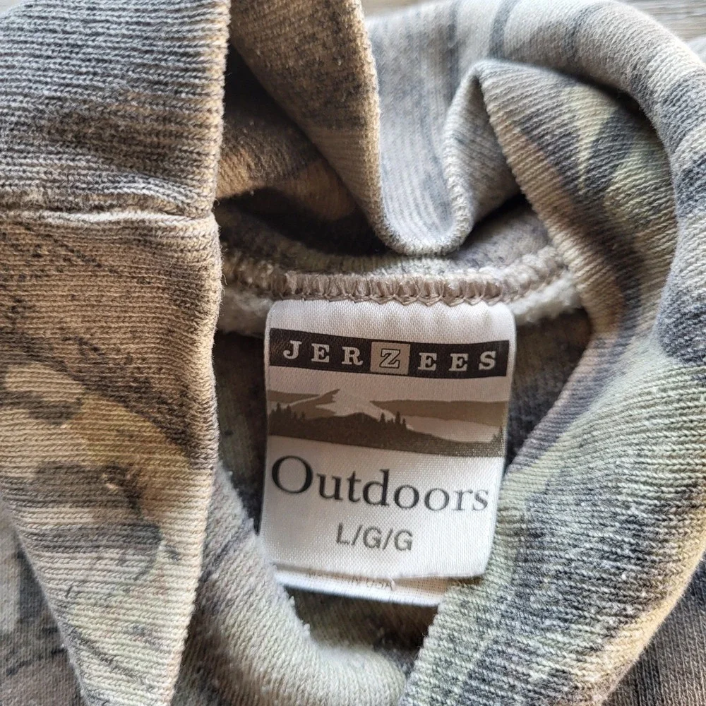 Vintage Jerzees Outdoors Mossy Oak Camo Turtleneck Sweatshirt Mens Large USA
